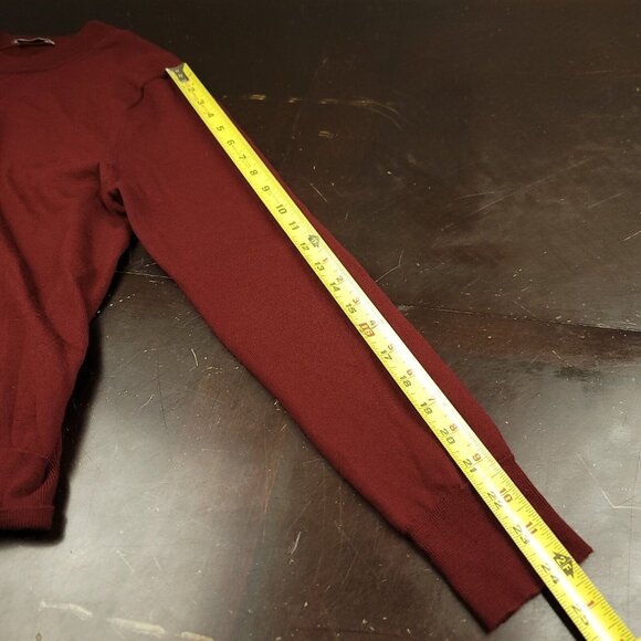 Sandro Paris Womens‎ Maroon Soft Wool Crewneck Slim Fit Sweater M Designer - Picture 14 of 16